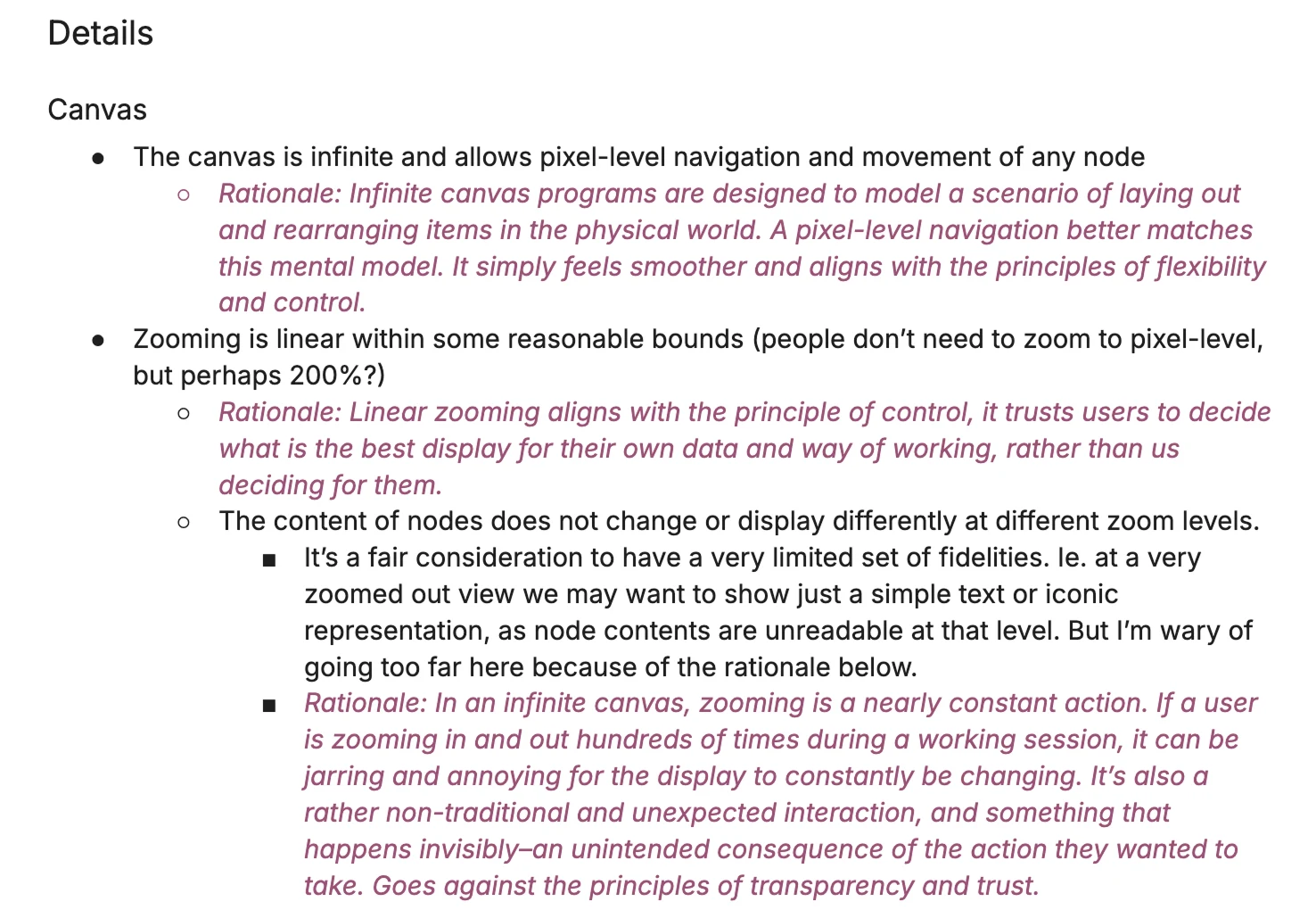 Design principles document, excerpt 3